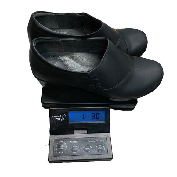 DANSKO Stacie Black Oiled Leather Clogs Slip On Work Shoes Size 39 US 8.5-9 - Picture 9 of 9